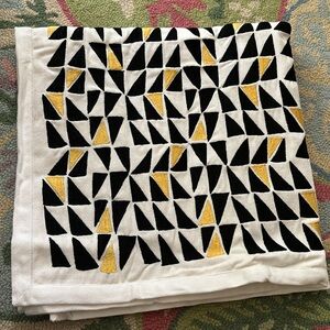DIANE VON FURSTENBERG (DVF) *Euro* Pillow Cover Cotton Canvas Geo Triangle Print